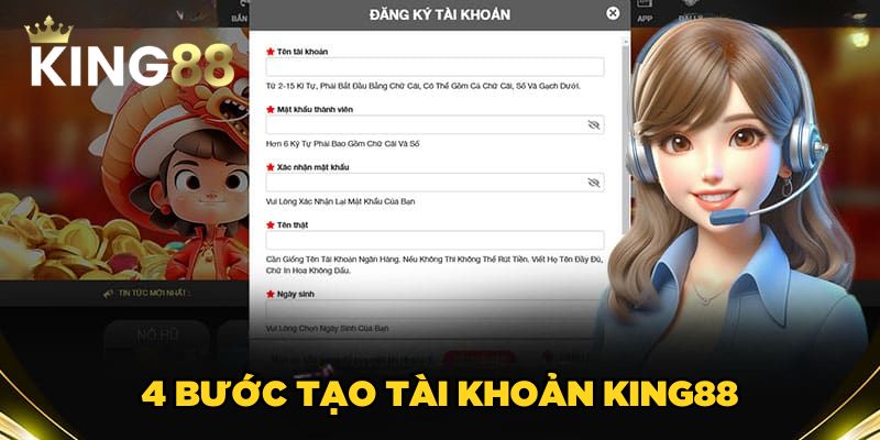 Đăng ký King88 2 4 bước tạo tài khoản King88